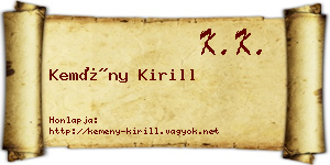 Kemény Kirill névjegykártya